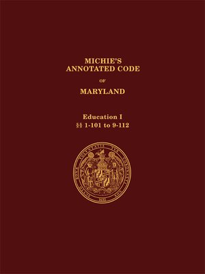 cover image of Michie's Annotated Code of Maryland